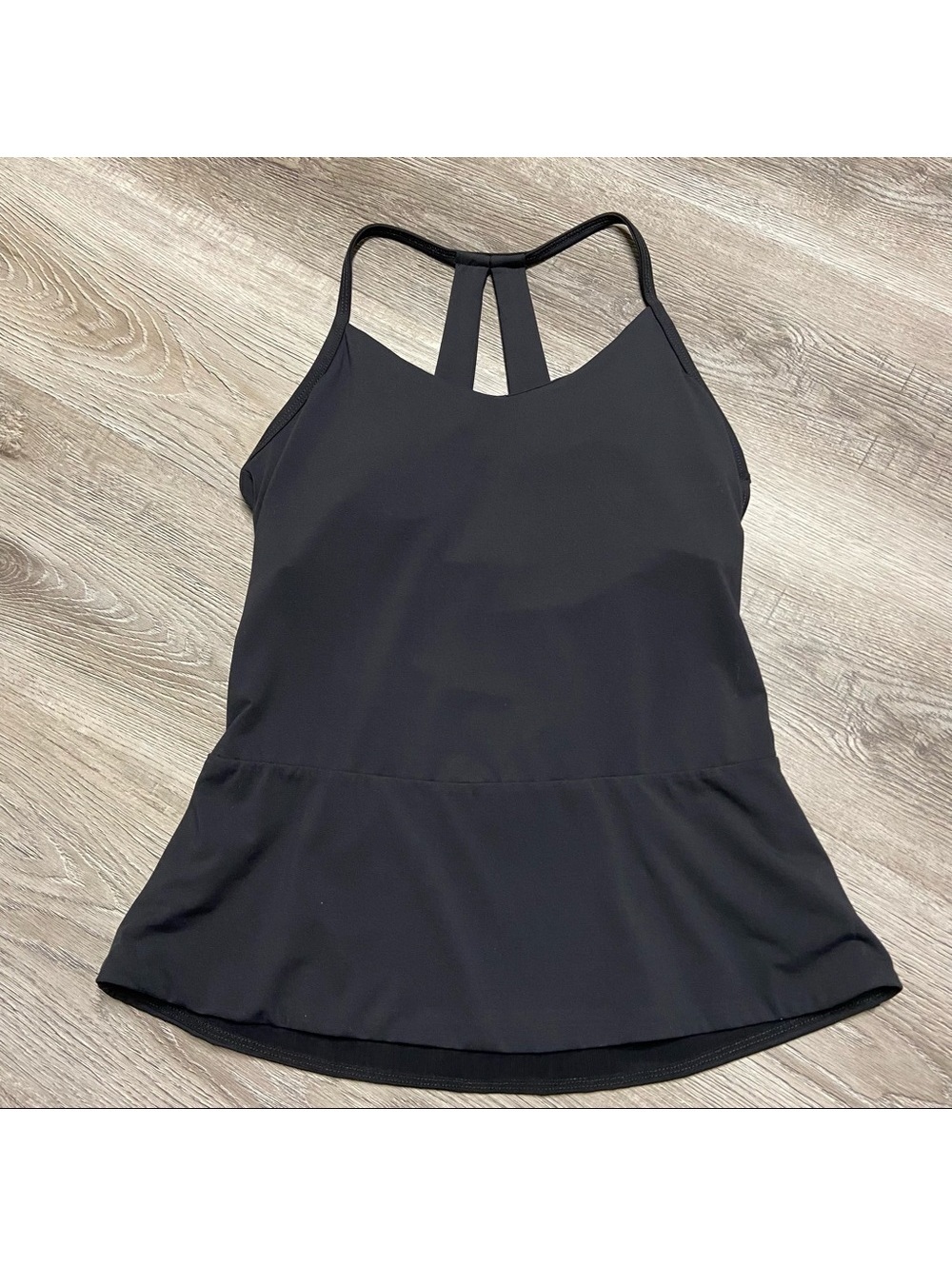 Fabletics Diara Black Peplum Style Performance Tank Top Size XS